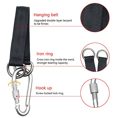 Tree Swing Straps, 2 PCS 440 Lbs Heavy Duty Hanging Strap with Lock Snap Carabiner Hook for Hammock Plank Weight Pulley Punching Bag