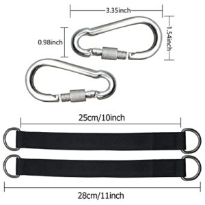 Tree Swing Straps, 2 PCS 440 Lbs Heavy Duty Hanging Strap with Lock Snap Carabiner Hook for Hammock Plank Weight Pulley Punching Bag