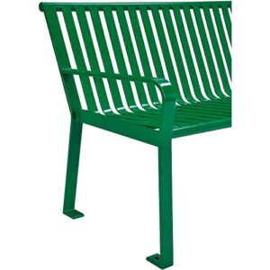 Global Industrial 6' Park Bench, Steel Slat, Green