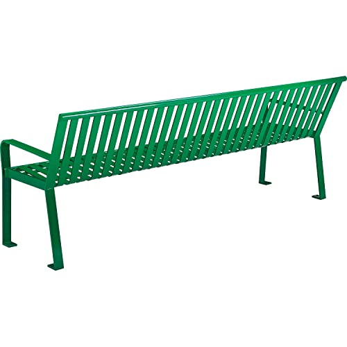 Global Industrial 6' Park Bench, Steel Slat, Green