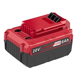 [1-pack] high-output 6.0ah battery 20v for porter cable lithium max 20-volt power tools pcc685l pcc680l pcc682l batteries
