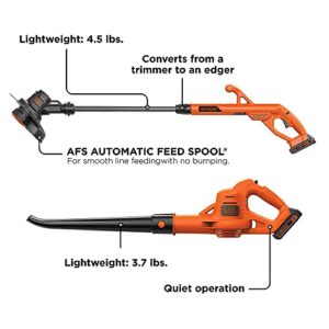 BLACK+DECKER 20V MAX* String Trimmer / Edger and Sweeper Combo Kit, 10-Inch (LCC221)