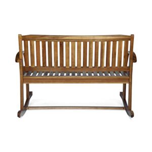 Christopher Knight Home Dexter Patio Glider | Acacia Wood Finish, Natural Stain