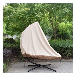 patio hanging chaise lounge cover, 600d, waterproof, lounge chair cover 73 inch outdoor curved steel hammock swing chair cover beige
