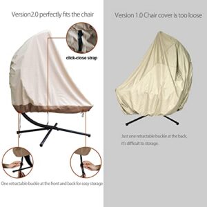 Patio Hanging Chaise Lounge Cover, 600D, Waterproof, Lounge Chair Cover 73 Inch Outdoor Curved Steel Hammock Swing Chair Cover Beige