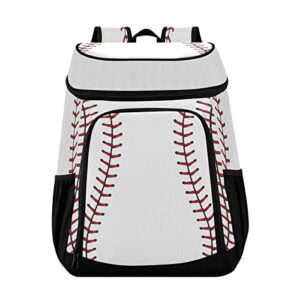 xigua sport stripe baseball cooler backpack leakproof large capacity insulated backpack cooler bag lunch bag for work/hiking/camping/beach/fishing
