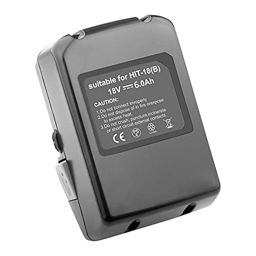 Upgraded 6000mAh! High-Output 18V Battery for Hitachi 18-Volt Tools BSL 1830C, BSL 1830, BSL 1815X, BSL 1815S, BSL 1825, 330139 330557 (Lithium-Ion Slide Style Battery)