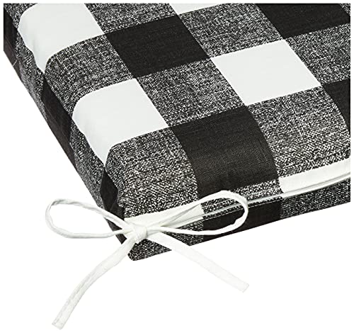 Pillow Perfect Outdoor/Indoor Anderson Matte Bench/Swing Cushion, 1 Count (Pack of 1), Black