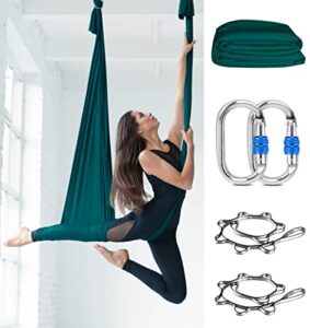 orbsoul deluxe yoga hammock (grand size 5.5 yards) includes premium aerial nylon silks, certified rigging hardware & easy set-up guide