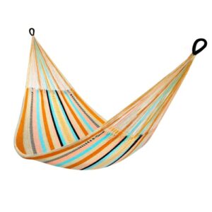 handwoven hammock by yellow leaf hammocks – double size, fits 1-2 ppl, 400lb max – weathersafe, super strong, easy to hang, ultra soft, artisan made – color: desert multicolor