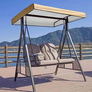 fengls terrace swing canopy,swing canopy waterproof anti-uv top cover for outdoor garden patio porch yard, top cover for seat furniture (beige)(only cover) blue,green