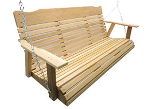 kilmer creek 5 foot natural cedar porch swing, amish crafted, includes chain & springs
