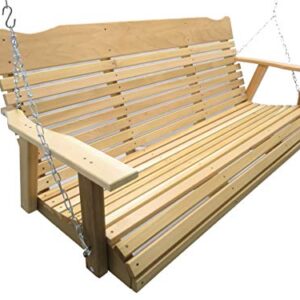 Kilmer Creek 5 Foot Natural Cedar Porch Swing, Amish Crafted, Includes Chain & Springs