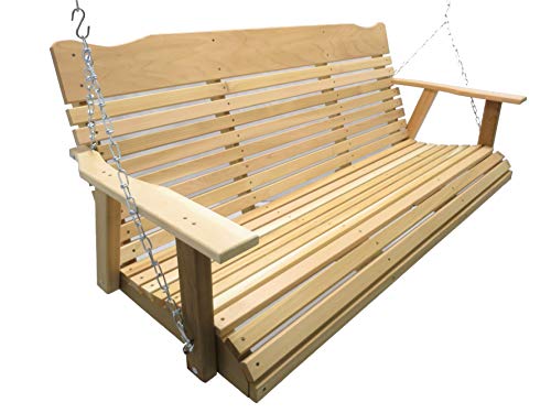 Kilmer Creek 5 Foot Natural Cedar Porch Swing, Amish Crafted, Includes Chain & Springs