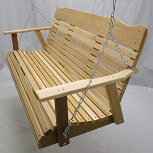 Kilmer Creek 5 Foot Natural Cedar Porch Swing, Amish Crafted, Includes Chain & Springs