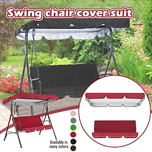 Lucitingfinil Patio Canopy Swing Cover Outdoor Swing Canopy Replacement Waterproof UV Resistant Durable Removable Swing Cover with Swing Chair Cover (No Steel Frame) (76.7 X 49.2 X 5.9, Coffee)