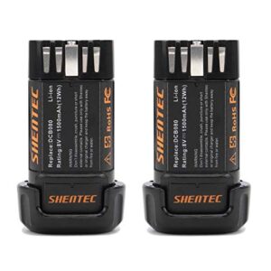 shentec 1500mah 8-volt replacement battery compatible with dewalt dcb080 dewalt dcf680n1 dw4390 dcf680n2 dcf680g2, li-ion battery