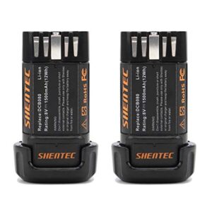 Shentec 1500mAh 8-Volt Replacement Battery Compatible with DEWALT DCB080 Dewalt DCF680N1 DW4390 DCF680N2 DCF680G2, Li-ion Battery