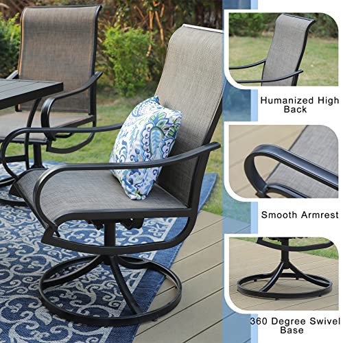 Sophia & William Patio Chairs Outdoor Swivel Dining Chairs Textilene Outdoor Furniture Chairs 6 Pieces for Lawn Garden Backyard Weather Resistant-Black Frame
