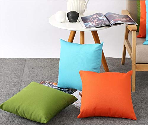 Augld 2Pack Outdoor/Indoor Throw Pillow Cover, Waterproof Solid Pillow Case Navy 18"x18"