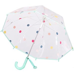 threeh kids dots bubble umbrella with easy grip handle 8 shatterproof fiber ribs 28 inch extended canopy great birthday party christmas,green