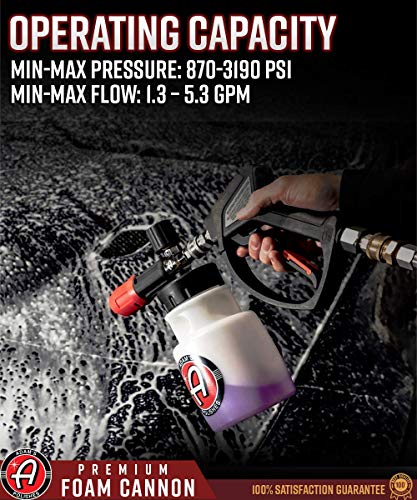 Adam's Premium Foam Cannon - Custom Snow Foam Cannon Soap Sprayer for Car Wash | Sprayer Cannister for Pressure Washer