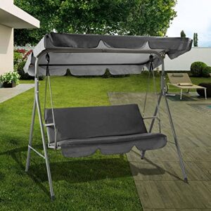 Outdoor Swing Cushion Cover Replacement Waterproof Patio Swing Seat Cover for 3 Seat Outdoor Swing Chair Cushion Cover 150X50X10CM Grey