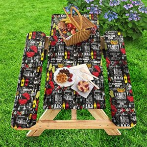 ct discount store 3 pc picnic table cover outdoor – including the 2 bench seats with elastic edges – versatile color scheme that’s reflective of the summer season – family chill and grill bbq