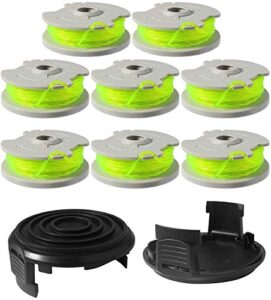 wa0014 trimmer line replacement spools for worx wa0014 grass trimmer ,weed eater string edger spool line refills parts-wg168 wg184 wg190 wg191 auto-feed 20ft 0.080″ with wa0037 cap covers 8 pack