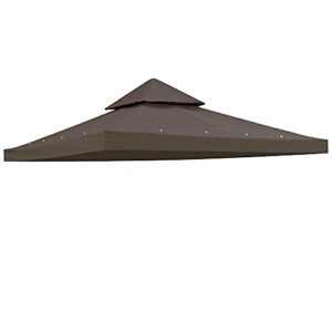 instahibit 2 tier 8′ x 8′ replacement gazebo canopy top uv30+ 200g/sqm outdoor patio garden cafe pavilion cover brown