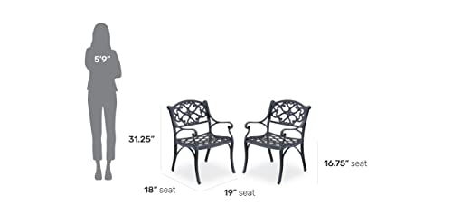 Homestyles 6654-80 Outdoor Chair Pair, Black