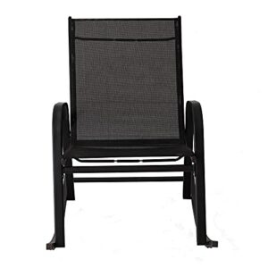 DREAMO Outdoor Patio Rocking Chair Portable Rocker Seating Metal Black