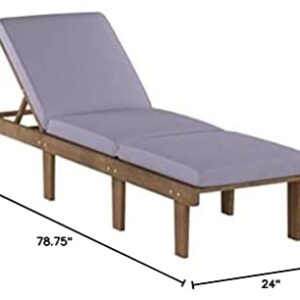 Christopher Knight Home Alisa Outdoor Acacia Wood Chaise Lounge (Set of 2), Grey Finish/Dark Grey Cushion