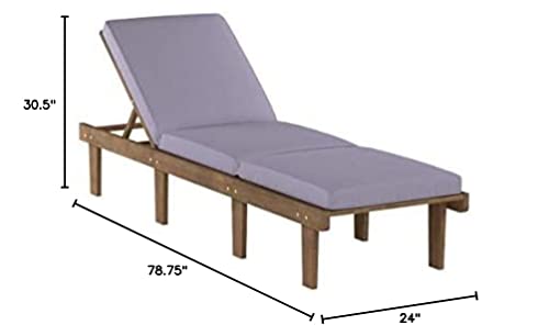 Christopher Knight Home Alisa Outdoor Acacia Wood Chaise Lounge (Set of 2), Grey Finish/Dark Grey Cushion