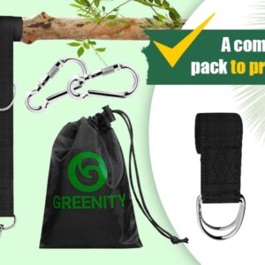 Greenity Tree Swing Strap Adjustable - 5ft Long Hammock Straps for Trees Heavy Duty - Lightweight Hammock Tree Straps with Carabiners Hold 2000 Lbs Fast Way to Hang Swings Using Rope Style Tree Strap