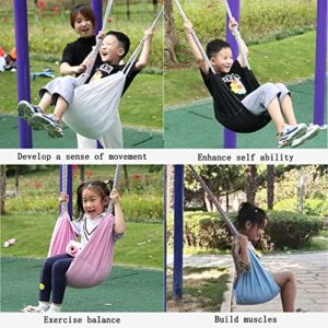 Swing Seat,Classic Outdoor Canvas Swing for Kids,with Storage Bag and Cotton Cushion,Connecting Straps Swing Set Accessories for Backyard Patio Garden Playground,Rope Adjustable 200 lbs Capacity