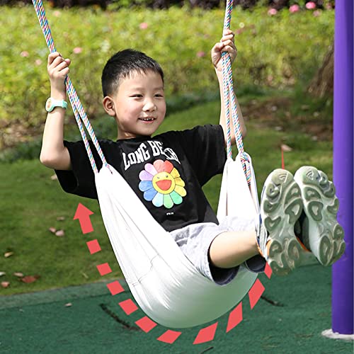 Swing Seat,Classic Outdoor Canvas Swing for Kids,with Storage Bag and Cotton Cushion,Connecting Straps Swing Set Accessories for Backyard Patio Garden Playground,Rope Adjustable 200 lbs Capacity