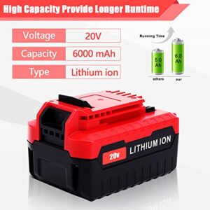 VINIDA Upgraded 2 Packs PCC685L 6.0Ah 20V Replacement for Porter Cable 20V Battery Compatible with Porter Cable 20V Max Batteries PCC680L PCC682L PCCK602L2 PCC600 PCC640 Cordless Power Tools Battery