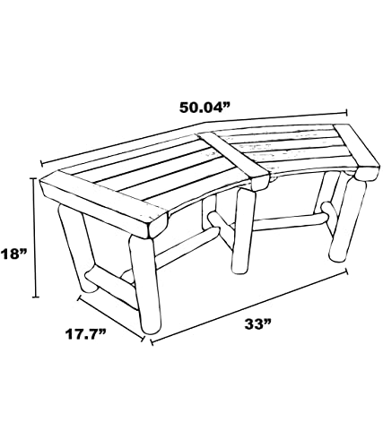 Leigh Country Aspen Curved Bench, Natural