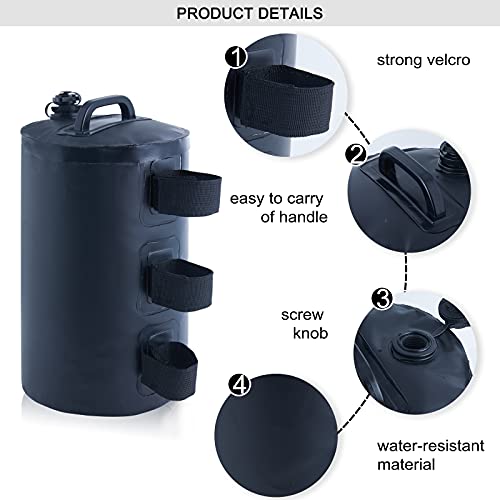 MASTERCANOPY Canopy Heavy Duty Weight Water Bag 4pcs/Pack Black