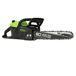 greenworks pro bare tool 60-volt max lithium ion 16-inch gen2 brushless cordless electric chainsaw; battery and charger not included