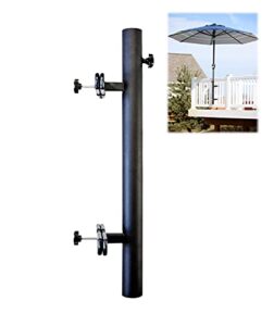 love your deck | patio umbrella holder | outdoor umbrella base and mount | attaches to railing maximizing patio space and shade