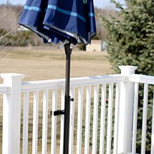 LOVE YOUR DECK | Patio Umbrella Holder | Outdoor Umbrella Base and Mount | Attaches to Railing Maximizing Patio Space and Shade