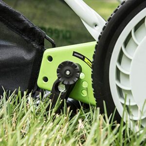 Greenworks 16-Inch Reel Lawn Mower with Grass Catcher 25052,Black/Green