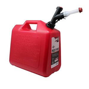 garage boss gb351 briggs and stratton press ‘n pour gas can, 5 gallon, red