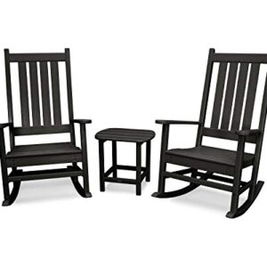 POLYWOOD Vineyard 3-Piece Rocking Set (Black)