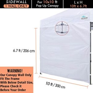 Ontheway Sunwall for 10x10 Pop up Canopy, Instant Canopy Tent Sidewall, 1 Pack Sidewall Only (White)