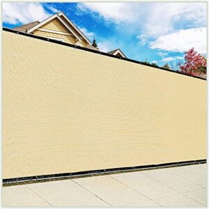colourtree 8′ x 50′ beige fence privacy screen windscreen cover fabric shade tarp netting mesh cloth – commercial grade 170 gsm – cable zip ties included – custom