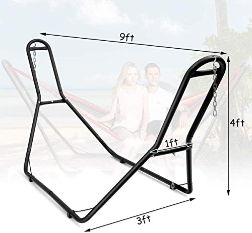 HAPPYGRILL Hammock Stand Adjustable 9 to 12 Feet Long Hammock Frame for Indoor Outdoor Patio Backyard