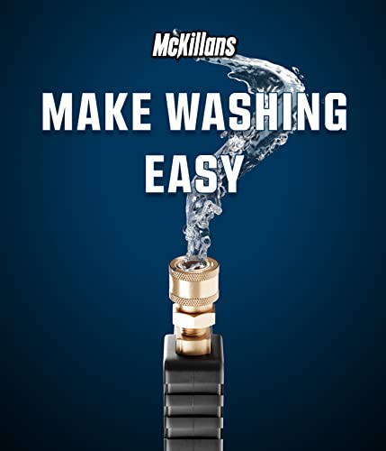 McKillans Short Pressure Washer Gun with Swivel - High Pressure Water Handle with 3/8" Male Plug and 1/4” Quick Connector Coupler - Power Washer Gun Compatible with Foam Cannon - Car Wash Foam Gun